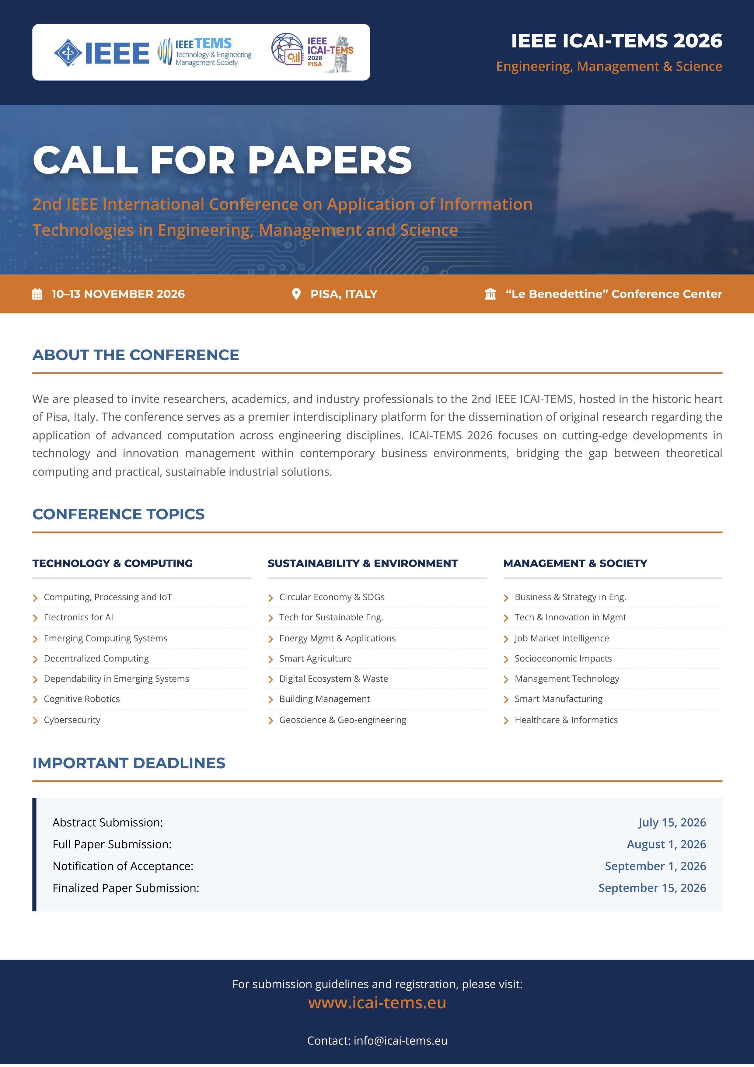 ICAI-TEMS 2026 Conference Flyer Preview